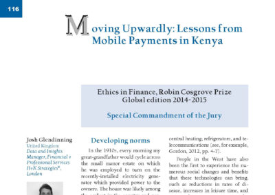 Moving Upwardly: Lessons fromMobile Payments in Kenya by Josh Glendinning