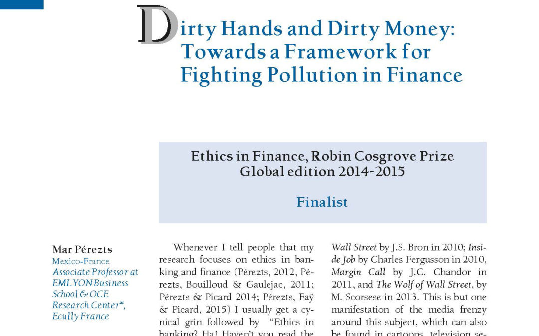 Dirty Hands and Dirty Money: Towards a Framework for Fighting Pollution in Finance by Mar Pérezts