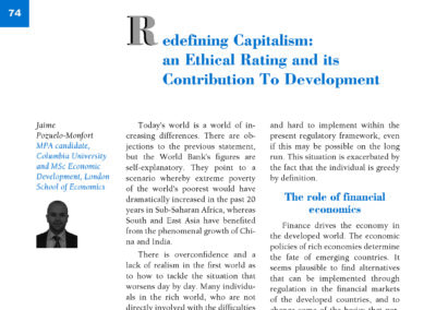 Redefining Capitalism:an Ethical Rating and its Contribution To Development by Jaime Pozuelo-Monfort