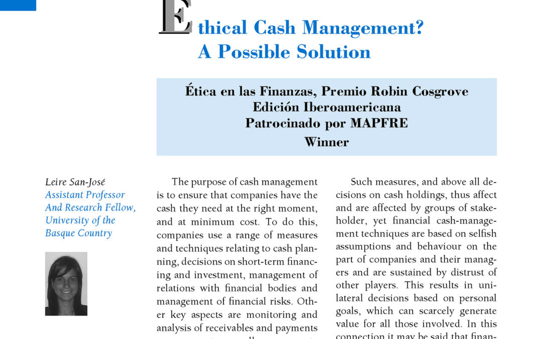 Ethical Cash Management?A Possible Solution by Leire San José