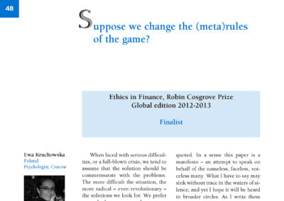 Suppose we change the (meta)rules of the game? by Ewa Kruchowska