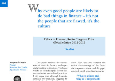 Why even good people are likely to do bad things in finance – it’s not the people that are flawed, it’s the culture by Krzysztof Osesik