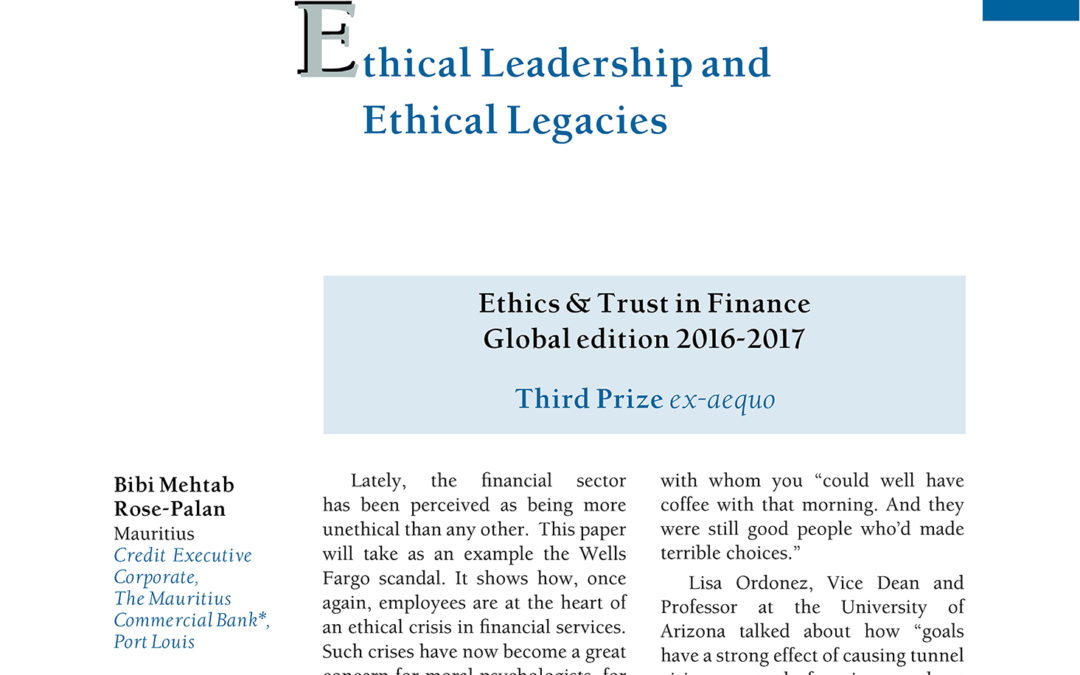 Ethical Leadership and Ethical Legacies by Bibi Mehtab Rose-Palan