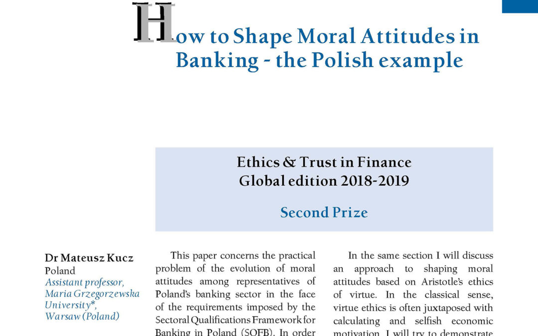 How to Shape Moral Attitudes in Banking – the Polish example by Mateusz Kucz