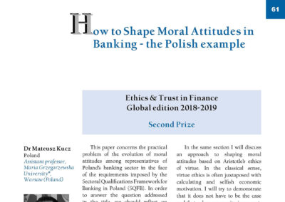How to Shape Moral Attitudes in Banking – the Polish example by Mateusz Kucz