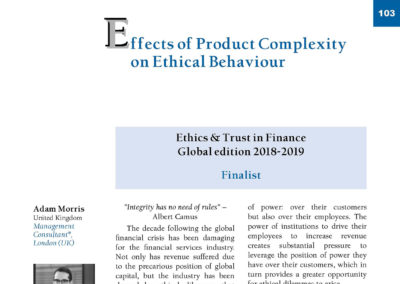 Effects of Product Complexity on Ethical Behaviour by Adam Morris