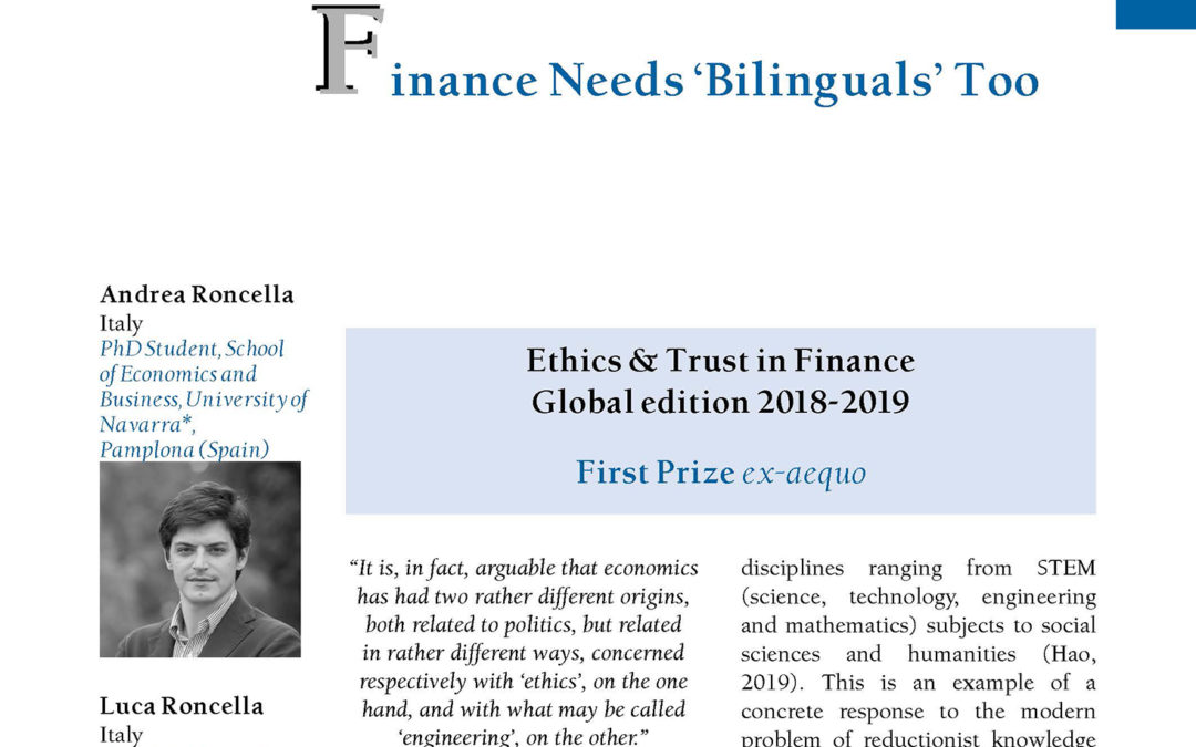 Finance Needs ‘Bilinguals’ Too by Andrea & Luca Roncella