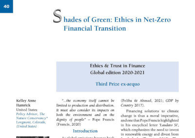 Shades of Green: Ethics in Net-Zero Financial Transition by Kelley Anne Hamrick