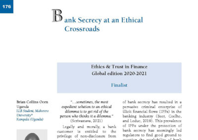 Bank Secrecy at an Ethical Crossroads by Brian Collins Ocen