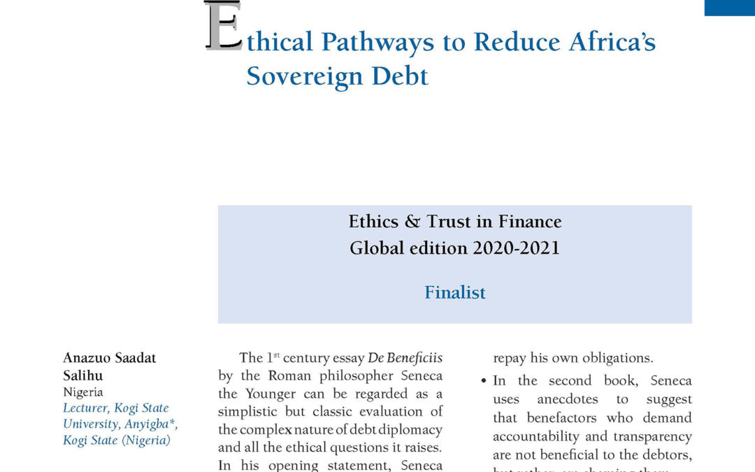 Ethical Pathways to Reduce Africa’s Sovereign Debt by Anazuo Salihu