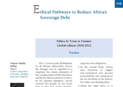 Ethical Pathways to Reduce Africa’s Sovereign Debt by Anazuo Salihu