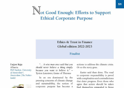 Not Good Enough: Efforts to Support Ethical Corporate Purpose by Fatjon Kaja