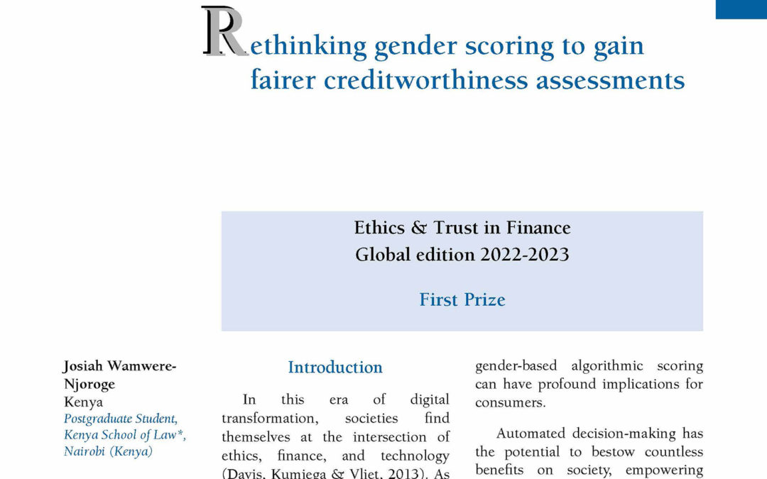 Rethinking gender scoring to gain fairer creditworthiness assessments by Josiah Wamwere-Njoroge