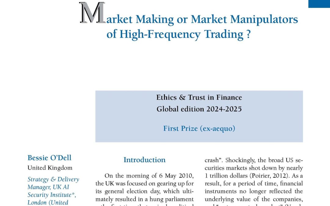 Market Making or Market Manipulators of High-Frequency Trading? by Dr Bessie O’Dell