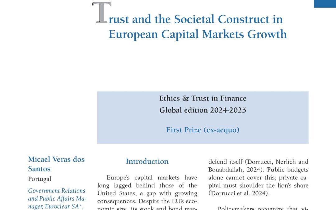Trust and the Societal Construct in European Capital Markets Growth by Mr Micael Veras dos Santos
