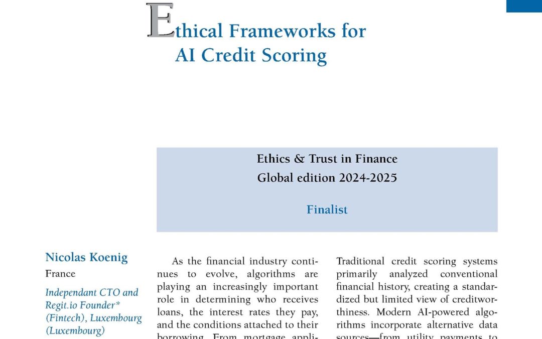 Ethical Frameworks for AI Credit Scoring by Mr Nicolas Koenig