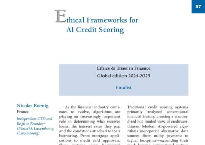 Ethical Frameworks for AI Credit Scoring by Mr Nicolas Koenig