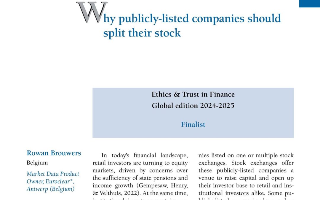 Why publicly-listed companies should split their stock by Mr Rowan Brouwers