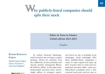Why publicly-listed companies should split their stock by Mr Rowan Brouwers